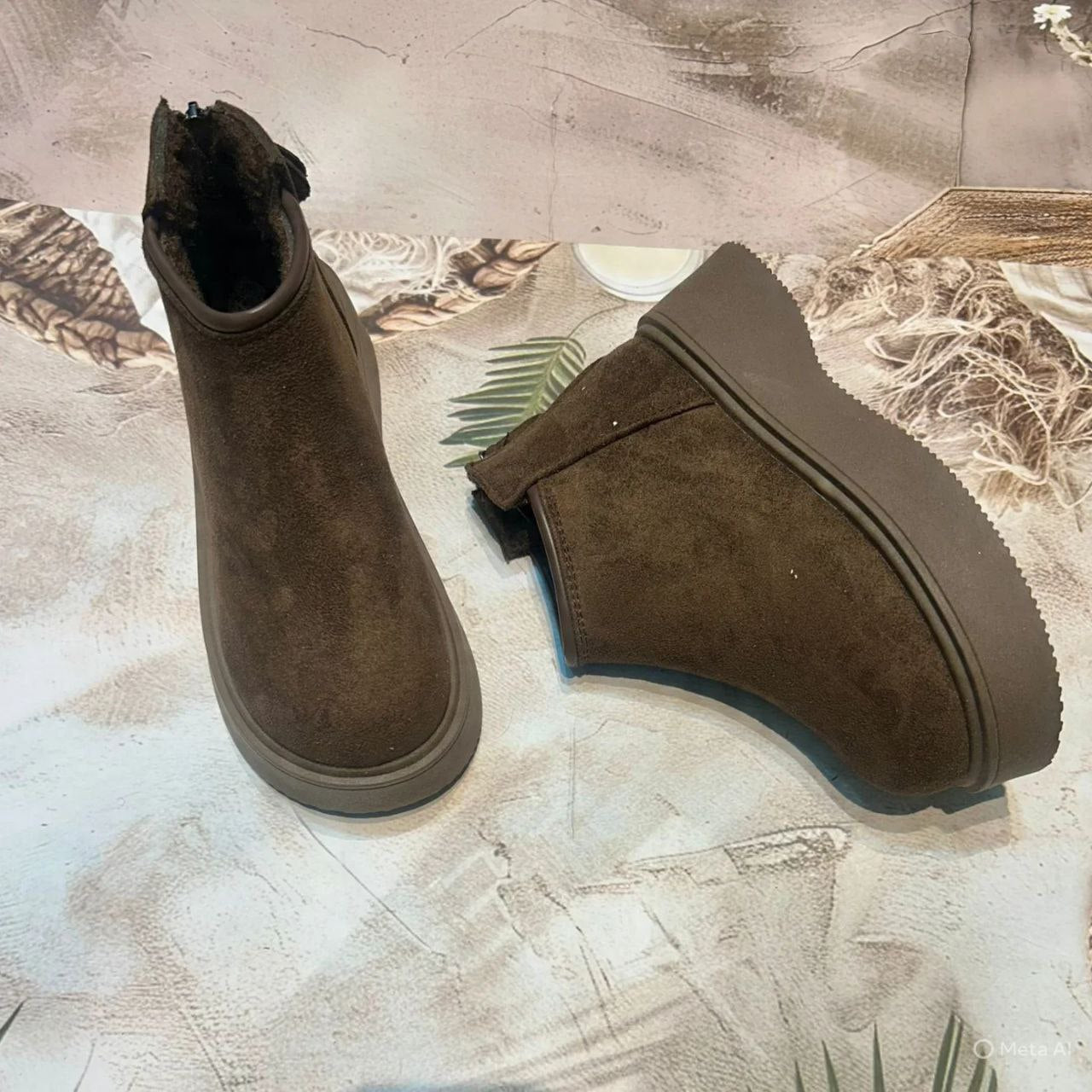 Chaussures birkin en velours a semelles epaisses pour femmes