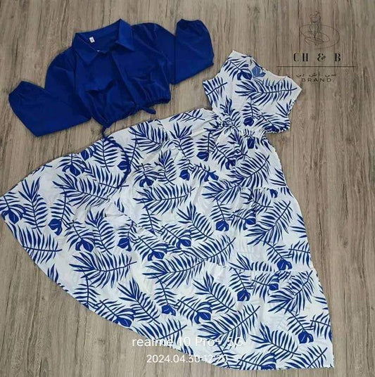 Ensemble deux piéce robe avec veste légére fine